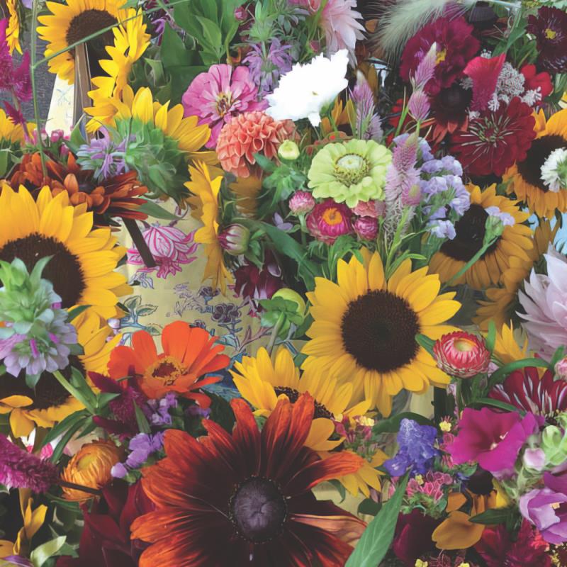 A variety of flower at the Battle Creek Farmers Market  at Festival Square