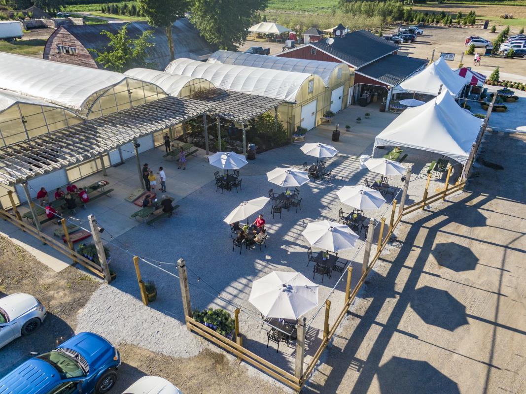 Blake's Backyard Almont drone view of Garden Center