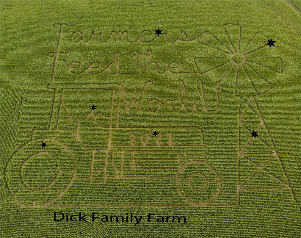 Dick Family Farm Corn Maze Aerial View