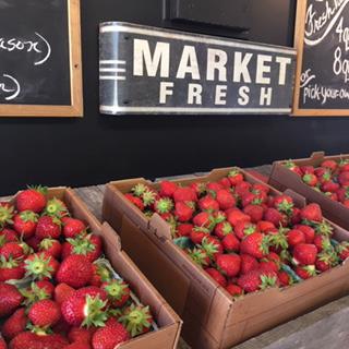 Hanulcik Farm Market strawberries at farm stand
