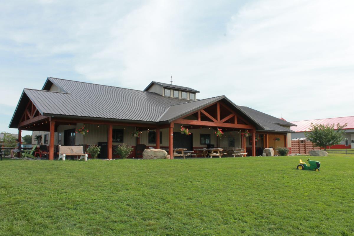 Up North Farm Market with grass on a sunny day