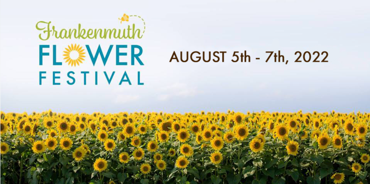 Poster with sunflowers of Frankenmuth Flower Festival